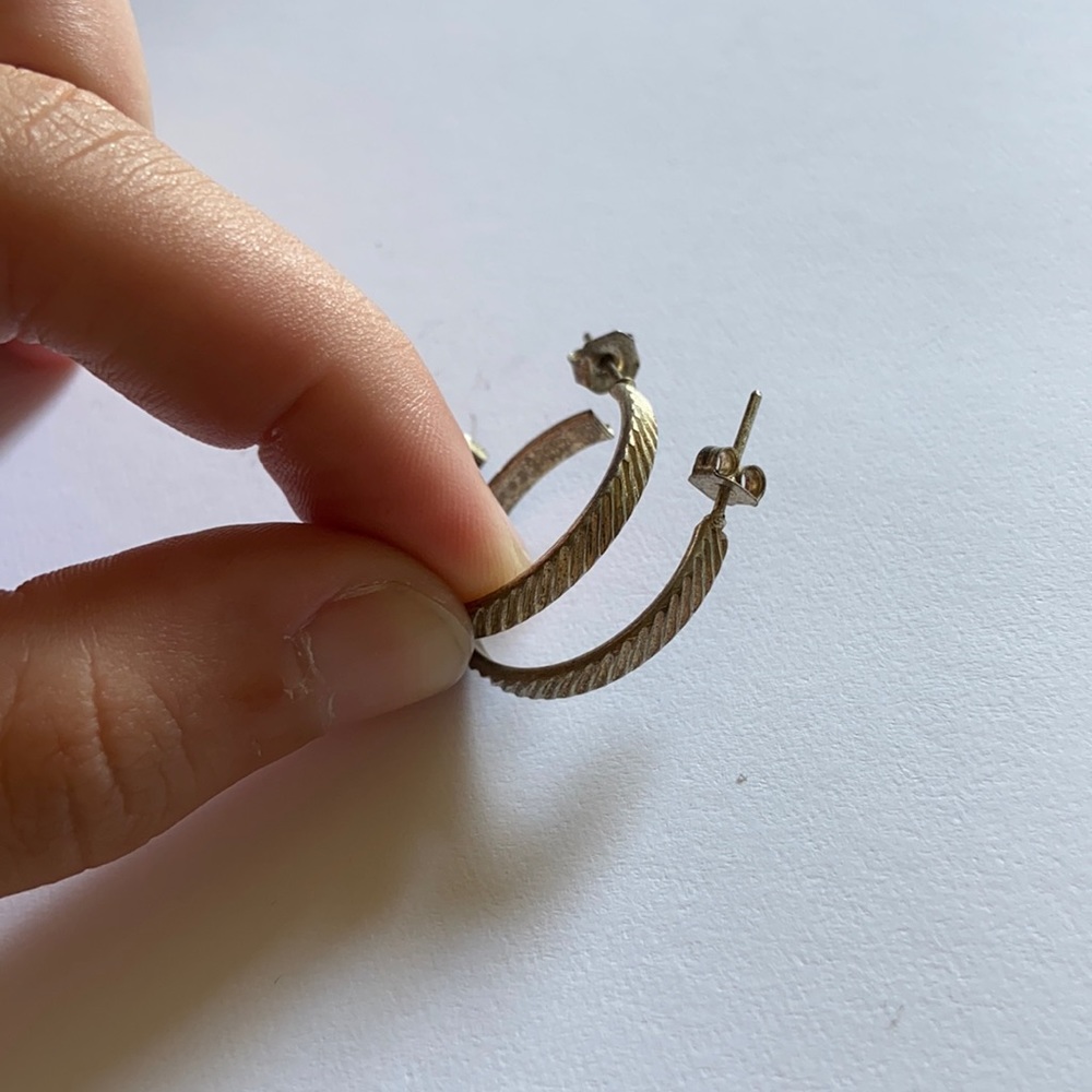 silver patterned earrings